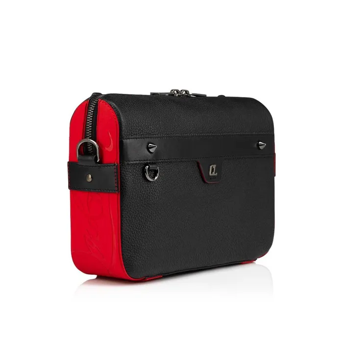 Men Ruisbuddy Messenger Bag 8211 Grained Calf Leather And Rubber 8211 Black Black Christian Louboutin Crossbody Bags