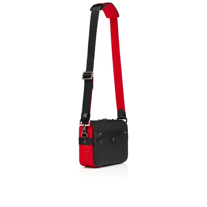 Men Ruisbuddy Messenger Bag 8211 Grained Calf Leather And Rubber 8211 Black Black Christian Louboutin Crossbody Bags