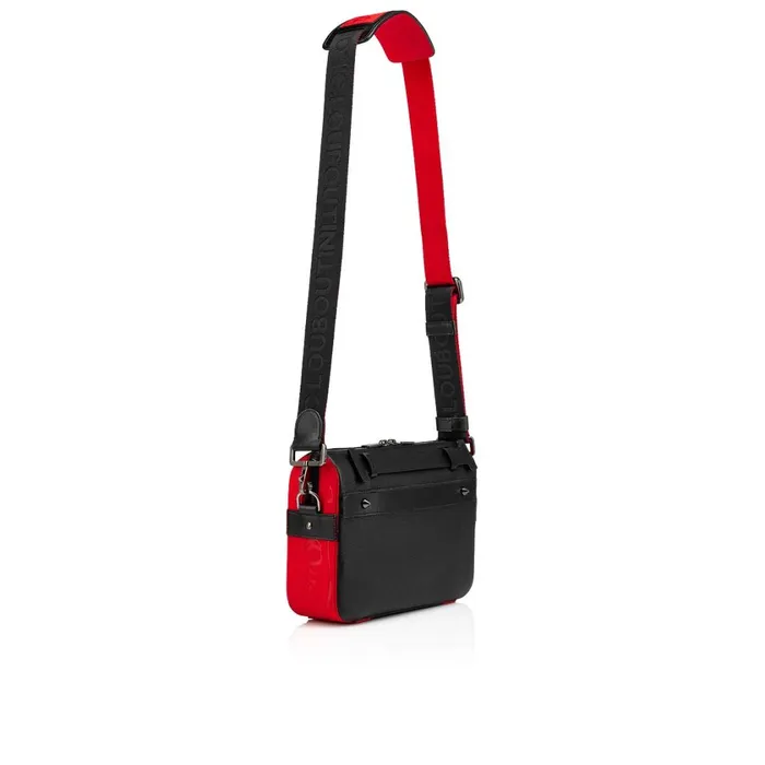 Men Ruisbuddy Messenger Bag 8211 Grained Calf Leather And Rubber 8211 Black Black Christian Louboutin Crossbody Bags