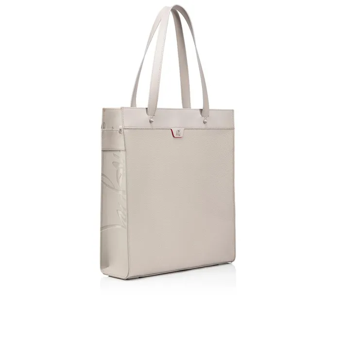 Men Ruistote Tote Bag 8211 Grained Calf Leather And Fabric 8211 Goose Grey Christian Louboutin Crossbody Bags