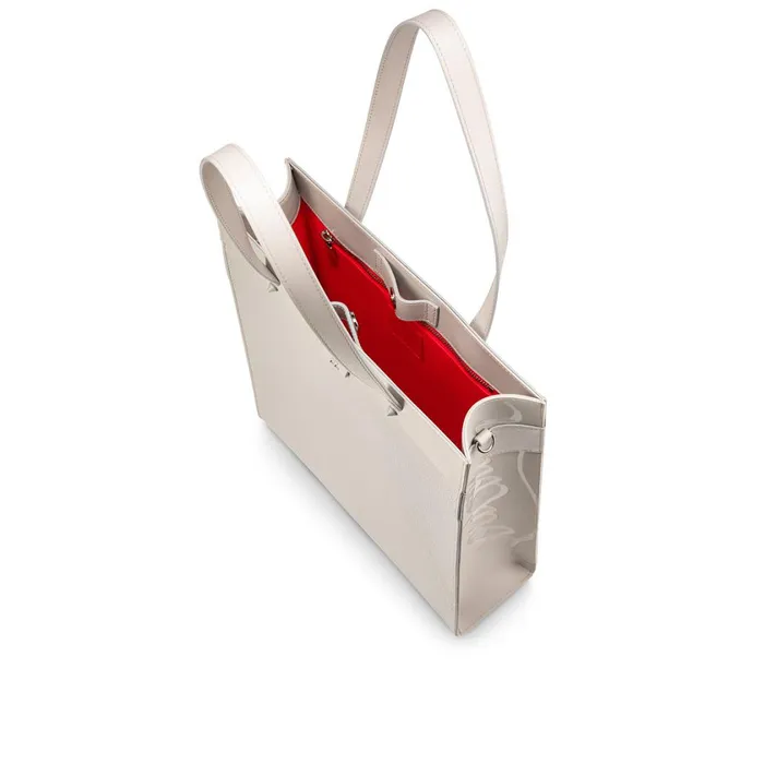 Men Ruistote Tote Bag 8211 Grained Calf Leather And Fabric 8211 Goose Grey Christian Louboutin Crossbody Bags