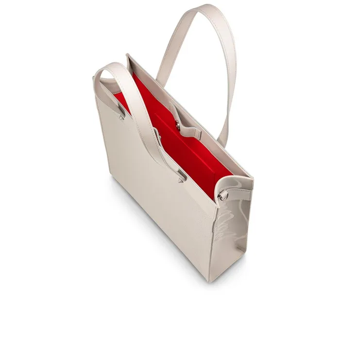 Men Ruistote Tote Bag 8211 Grained Calf Leather And Fabric 8211 Goose Grey Christian Louboutin Crossbody Bags
