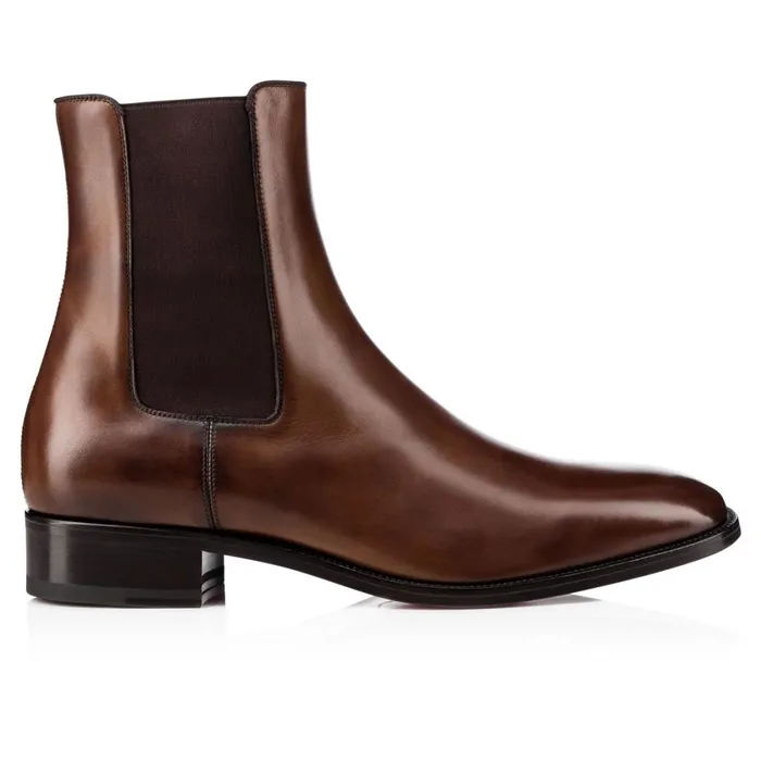 Men Samson Boots 8211 Patinated Calf Leather 8211 Havane Havane Christian Louboutin Ankle Boots