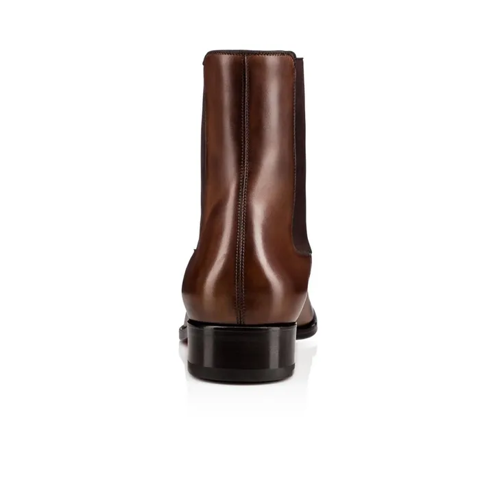 Men Samson Boots 8211 Patinated Calf Leather 8211 Havane Havane Christian Louboutin Ankle Boots