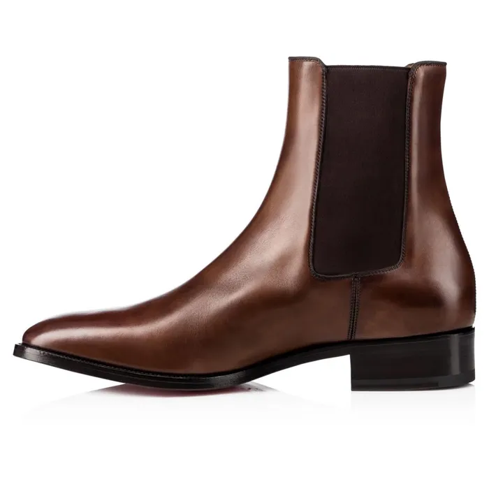 Men Samson Boots 8211 Patinated Calf Leather 8211 Havane Havane Christian Louboutin Ankle Boots