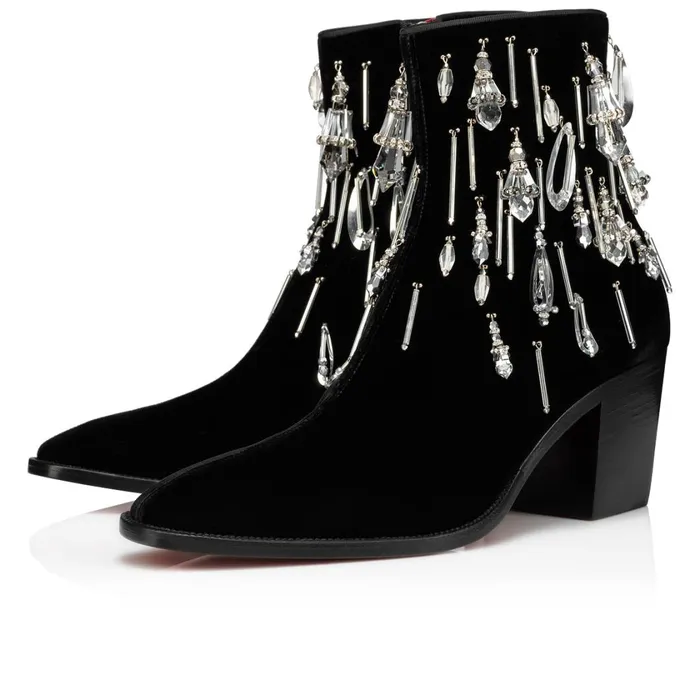 Men Save The Pampilla 70 Mm Boots 8211 Velvet 8211 Black Black Christian Louboutin Ankle Boots Men Save The Pampilla 70 Mm Boots 8211 Velvet 8211 Black Black Christian Louboutin Ankle Boots