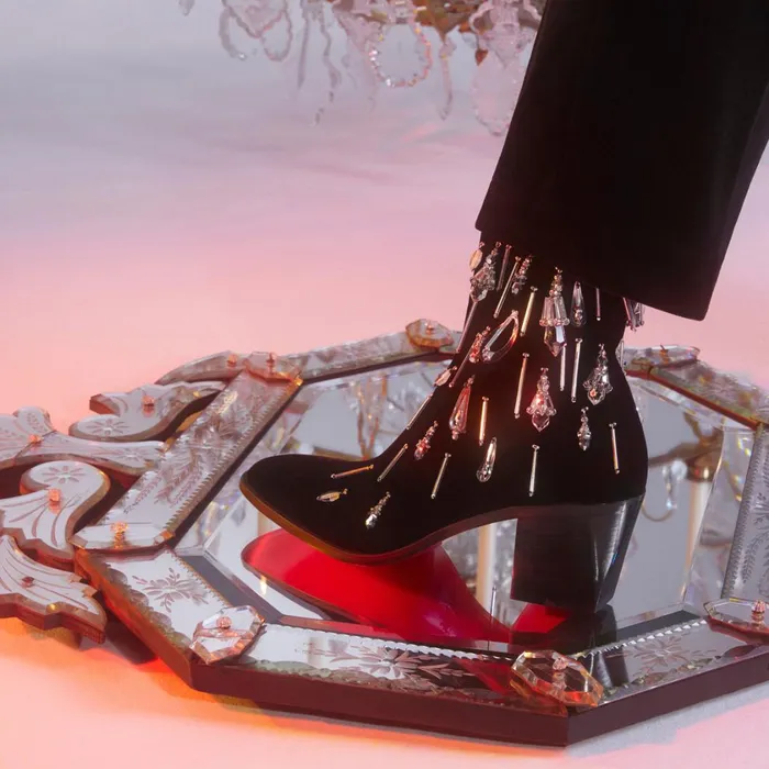 Men Save The Pampilla 70 Mm Boots 8211 Velvet 8211 Black Black Christian Louboutin Ankle Boots