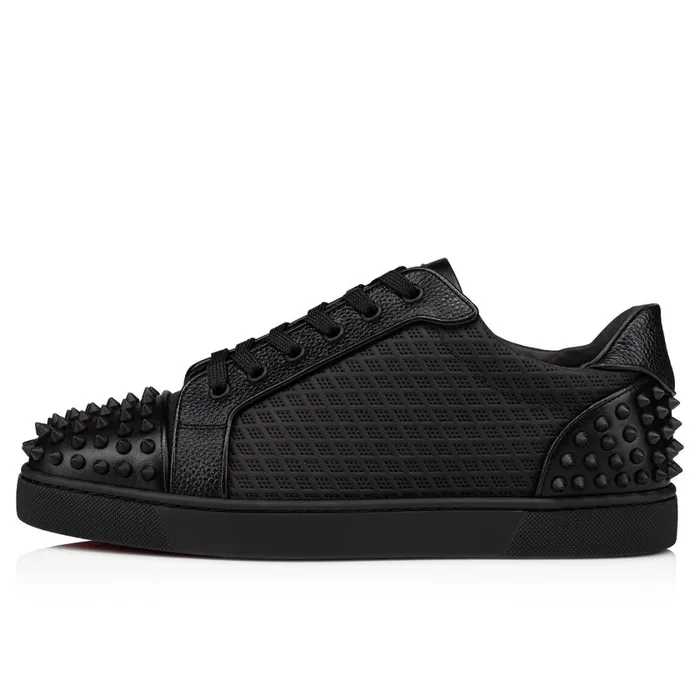 Men Seavaste 2 Sneakers 8211 Calf Leather And Spikes 8211 Black Black Christian Louboutin Low Top Sneakers
