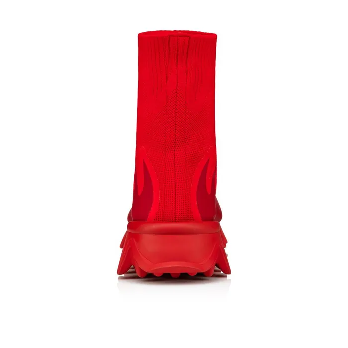 Men Sharky Sock Man Sneakers 8211 Mesh 8211 Loubi Red Christian Louboutin High Top Sneakers