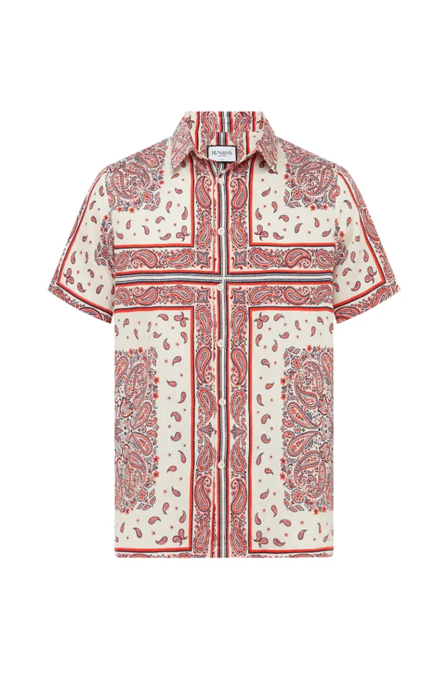 Men Shirts Runaway The Label BANDANA SHIRT Red