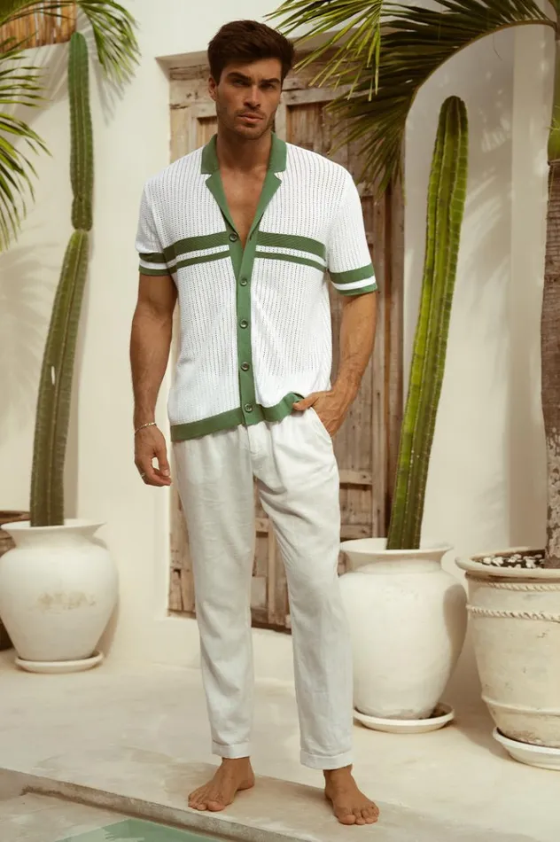 Men Shirts Runaway The Label BRODY SHIRT Khakiwhite