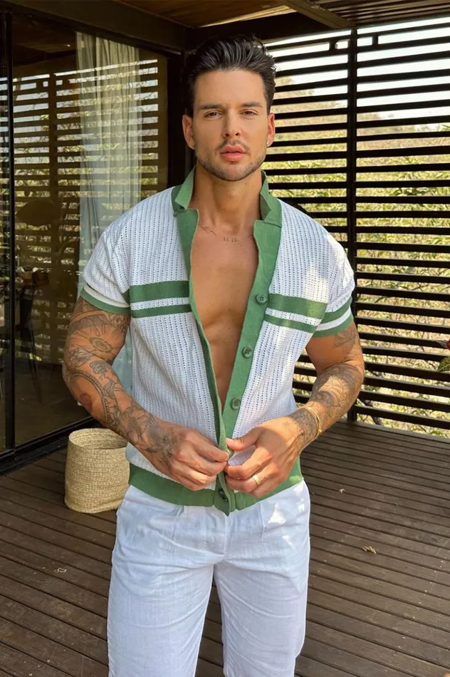 Men Shirts Runaway The Label BRODY SHIRT Khakiwhite