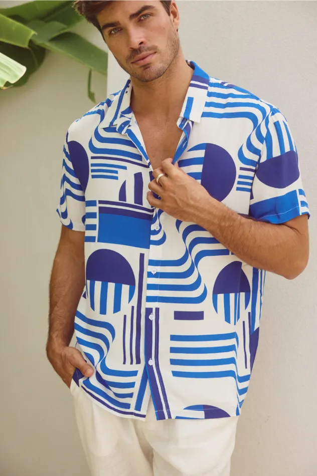 Men Shirts Runaway The Label MASON SHIRT Vargo Blue