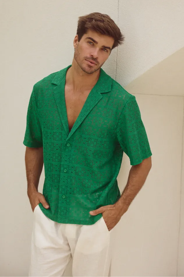 Men Shirts Runaway The Label MATILO SHIRT Green
