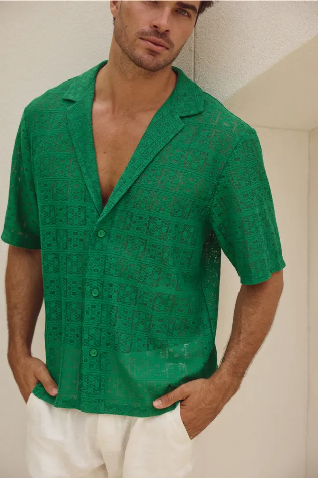 Men Shirts Runaway The Label MATILO SHIRT Green