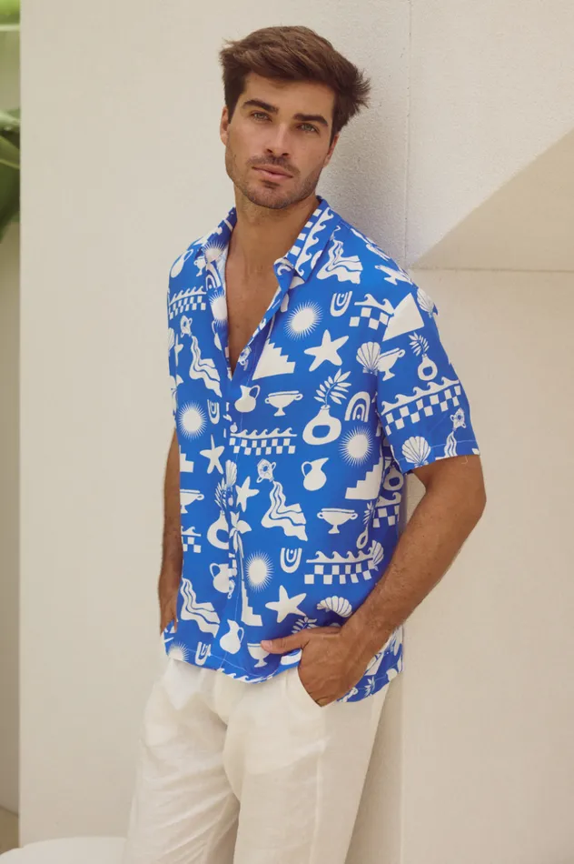 Men Shirts Runaway The Label MATTY SHIRT Bluewhite