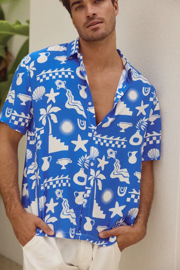 Men Shirts Runaway The Label MATTY SHIRT Bluewhite