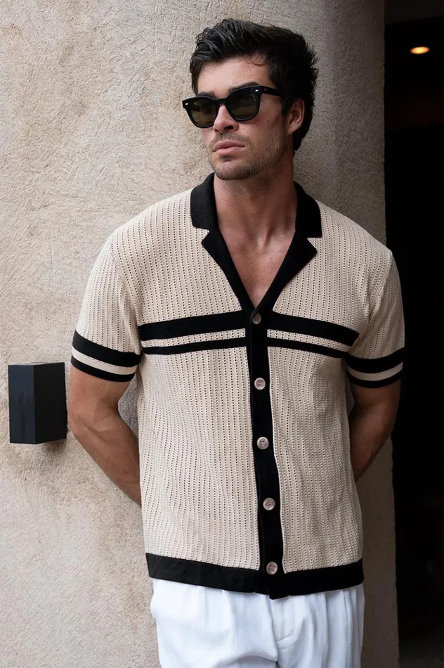 Men Shirts Runaway The Label OWEN SHIRT Sandblack