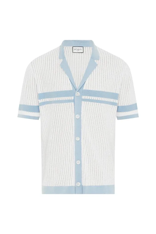 Men Shirts Runaway The Label OWEN SHIRT Whiteblue
