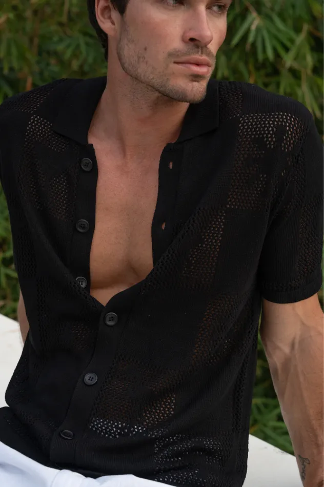 Men Shirts Runaway The Label PATRICK SHIRT Black