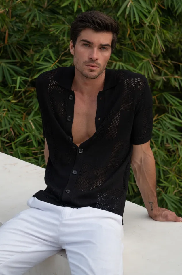 Men Shirts Runaway The Label PATRICK SHIRT Black