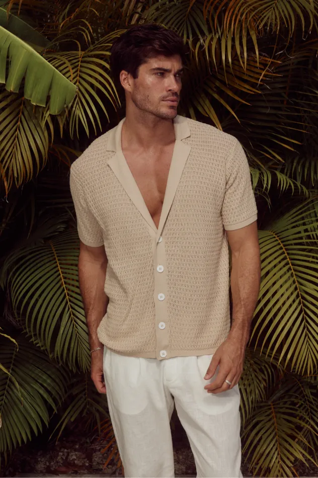 Men Shirts Runaway The Label PHOENIX KNIT SHIRT Sand