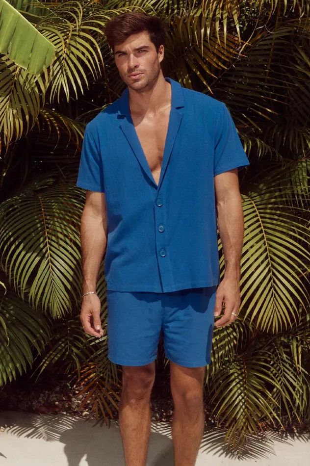 Men Shirts Runaway The Label POOLSIDE SHIRT Blue