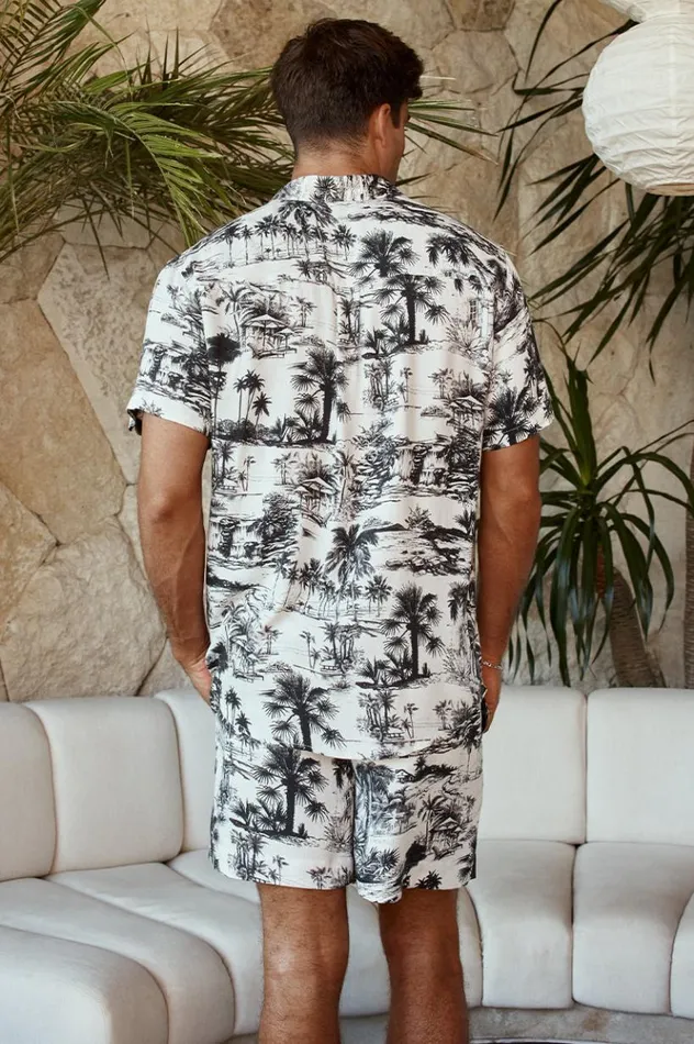 Men Shorts Runaway The Label PALMS SHORT Palm Print