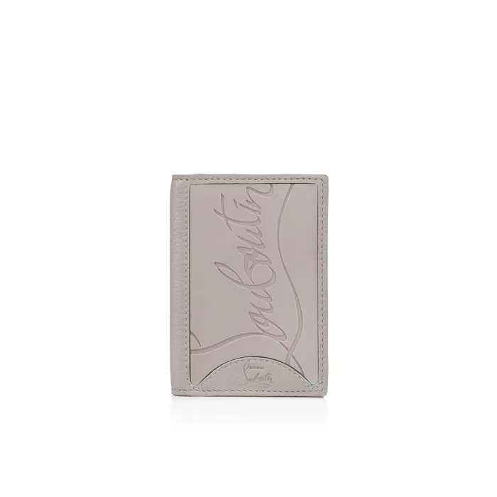 Men Sifnos Card Holder Card Holder 8211 Grained Calf Leather And Rubber 8211 Goose Grey Christian Louboutin Wallets and Cardholders