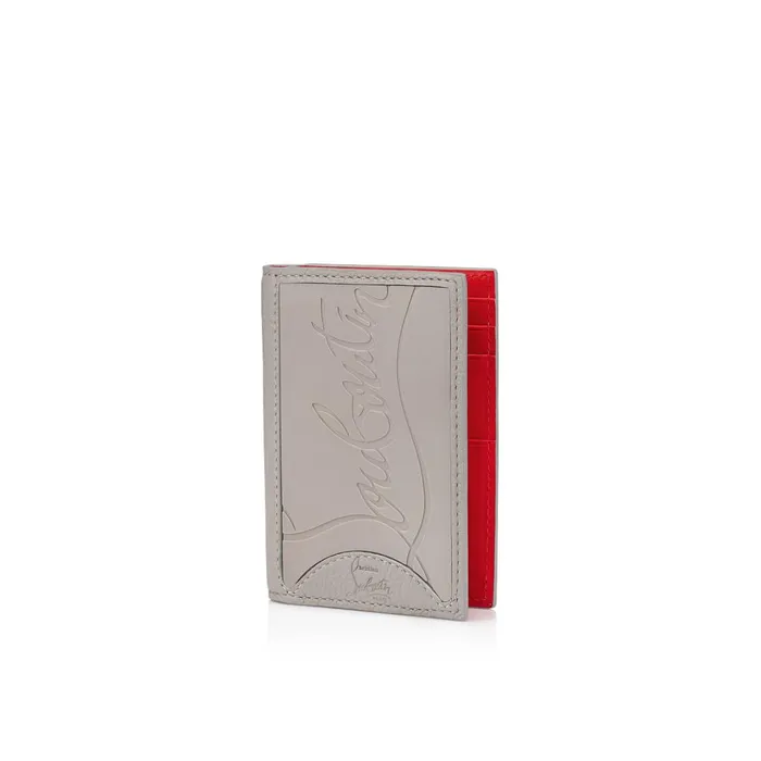 Men Sifnos Card Holder Card Holder 8211 Grained Calf Leather And Rubber 8211 Goose Grey Christian Louboutin Wallets and Cardholders