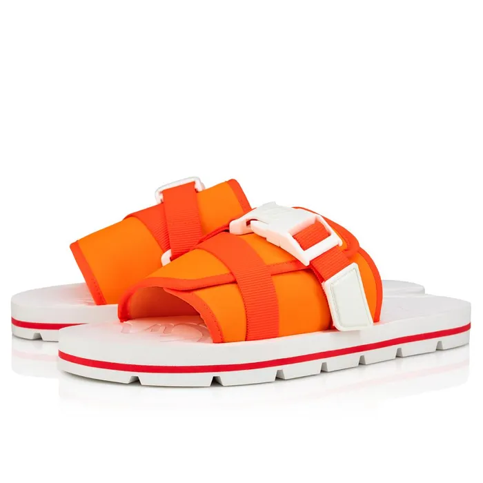 Men Siwa Clip Sandals 8211 Neoprene 8211 Fluo Orange Orange Christian Louboutin Sandals and Espadrilles Men Siwa Clip Sandals 8211 Neoprene 8211 Fluo Orange Orange Christian Louboutin Sandals and Espadrilles