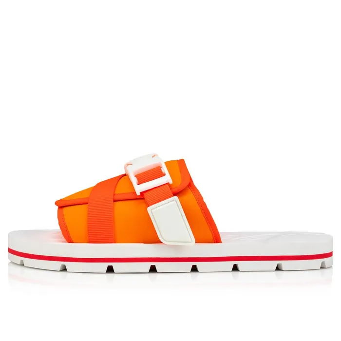 Men Siwa Clip Sandals 8211 Neoprene 8211 Fluo Orange Orange Christian Louboutin Sandals and Espadrilles