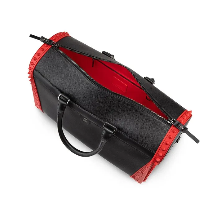 Men Sneakender Medium Travel Bag 8211 Grained Calf Leather And Rubber 8211 Black Black Christian Louboutin Travel Bags