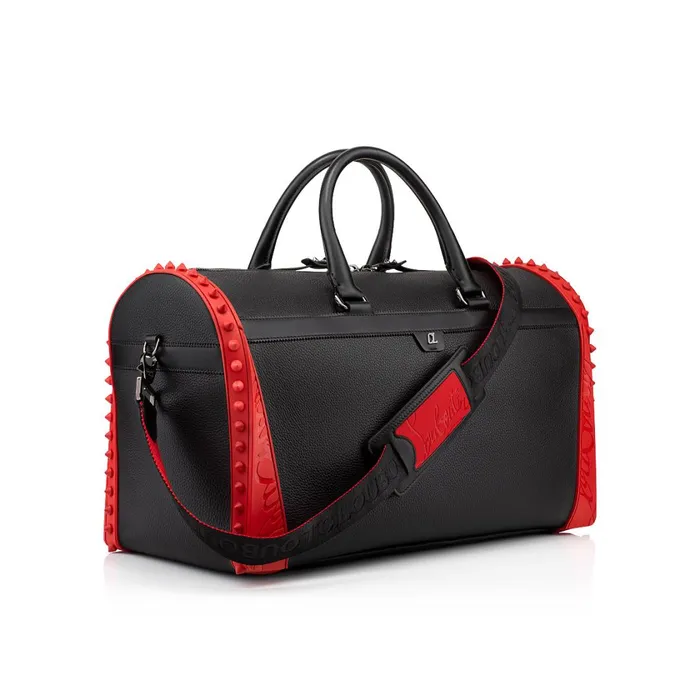 Men Sneakender Medium Travel Bag 8211 Grained Calf Leather And Rubber 8211 Black Black Christian Louboutin Travel Bags