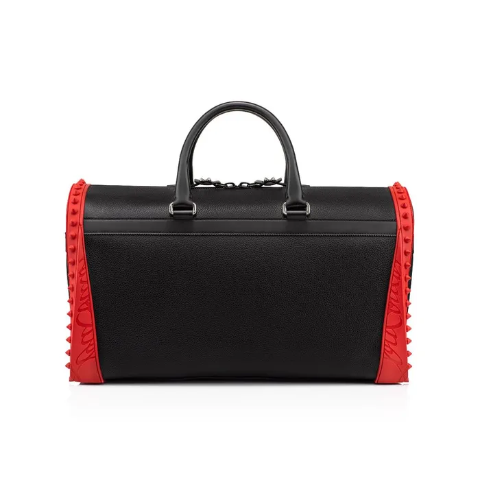 Men Sneakender Medium Travel Bag 8211 Grained Calf Leather And Rubber 8211 Black Black Christian Louboutin Travel Bags
