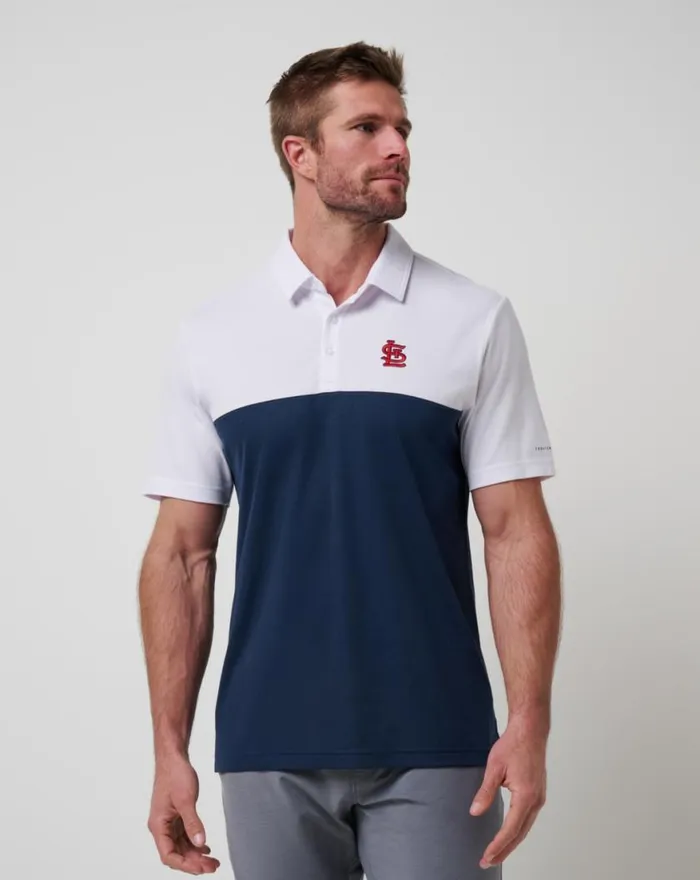Men ST LOUIS CARDINALS HOME RUN LEADER POLO Whitenavy TravisMathew Polos