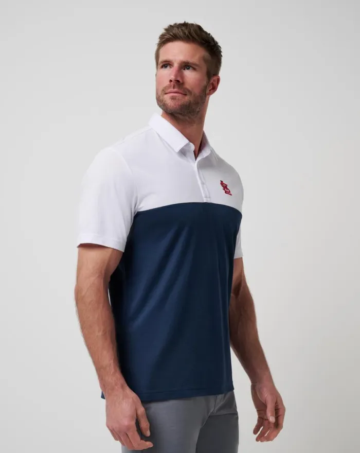 Men ST LOUIS CARDINALS HOME RUN LEADER POLO Whitenavy TravisMathew Polos