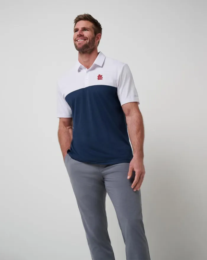 Men ST LOUIS CARDINALS HOME RUN LEADER POLO Whitenavy TravisMathew Polos