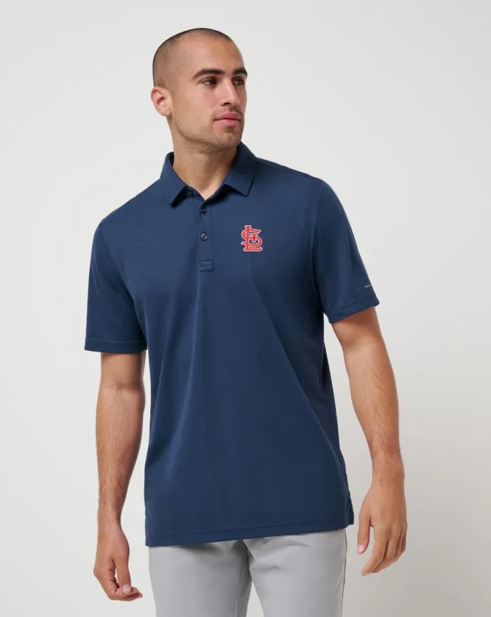Men ST LOUIS CARDINALS PLAYOFF PITCH POLO Navy TravisMathew Polos