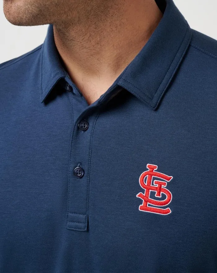 Men ST LOUIS CARDINALS PLAYOFF PITCH POLO Navy TravisMathew Polos