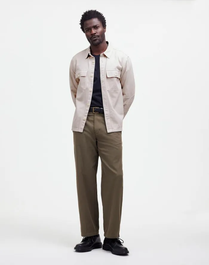 Men StraightHem Work Shirt In Garment Dye Vintage Linen Madewell Shirts