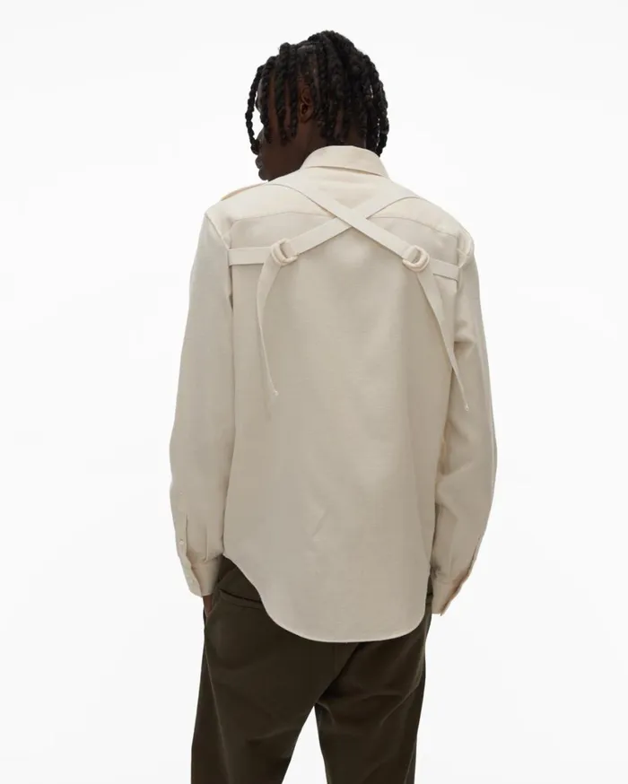 Men Strap Shirt Powdered Ecru Helmut Lang Shirts