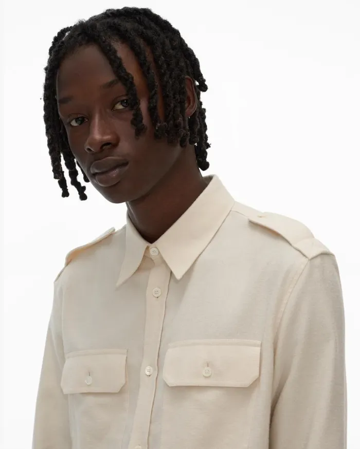 Men Strap Shirt Powdered Ecru Helmut Lang Shirts