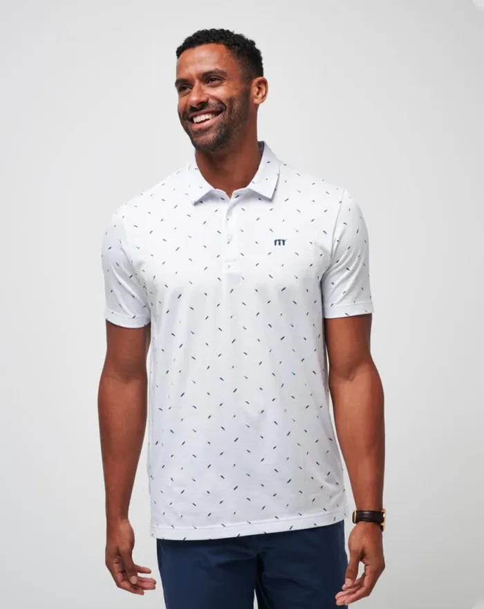 Men SUN DIP POLO White TravisMathew Polos