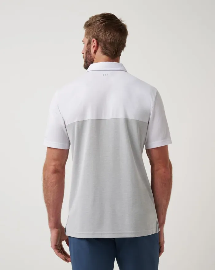 Men TEXAS RANGERS HOME RUN LEADER POLO Whiteheather Grey TravisMathew Polos