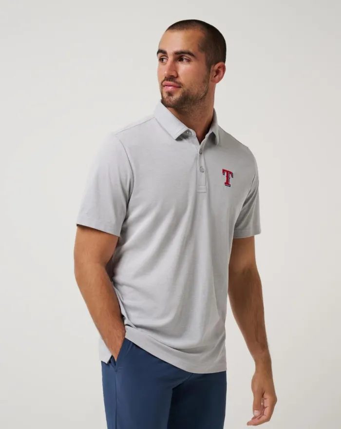 Men TEXAS RANGERS PLAYOFF PITCH POLO Heather Grey TravisMathew Polos