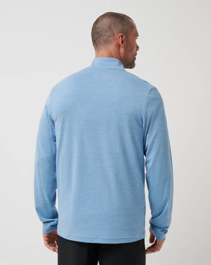 Men THE HEATER QUARTER ZIP Heather Blue TravisMathew Quarter Zips