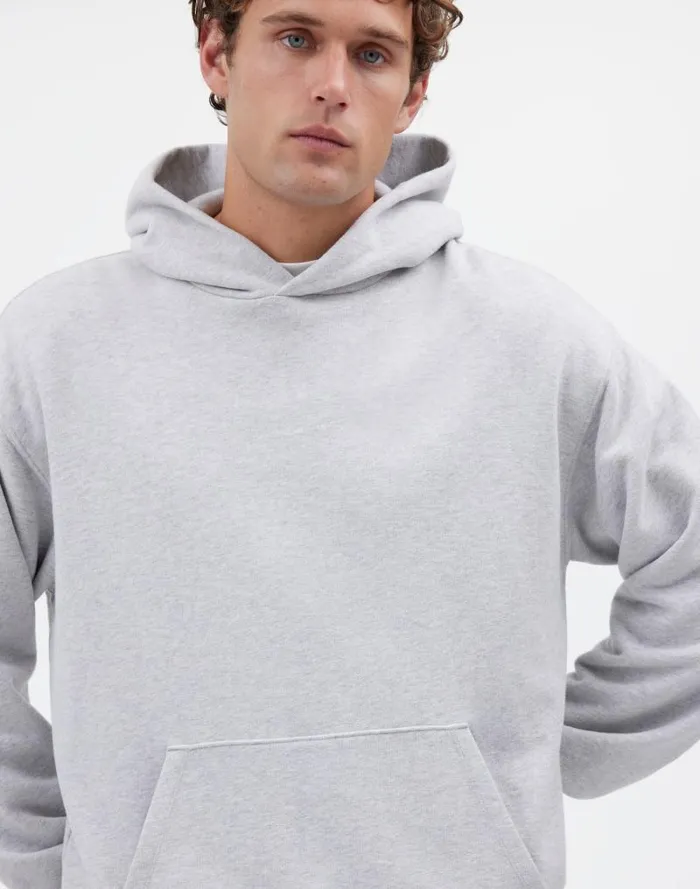 Men The McCarren Midweight Hoodie Sweatshirt Light Heather Grey Madewell Hoodies and Sweatshirts