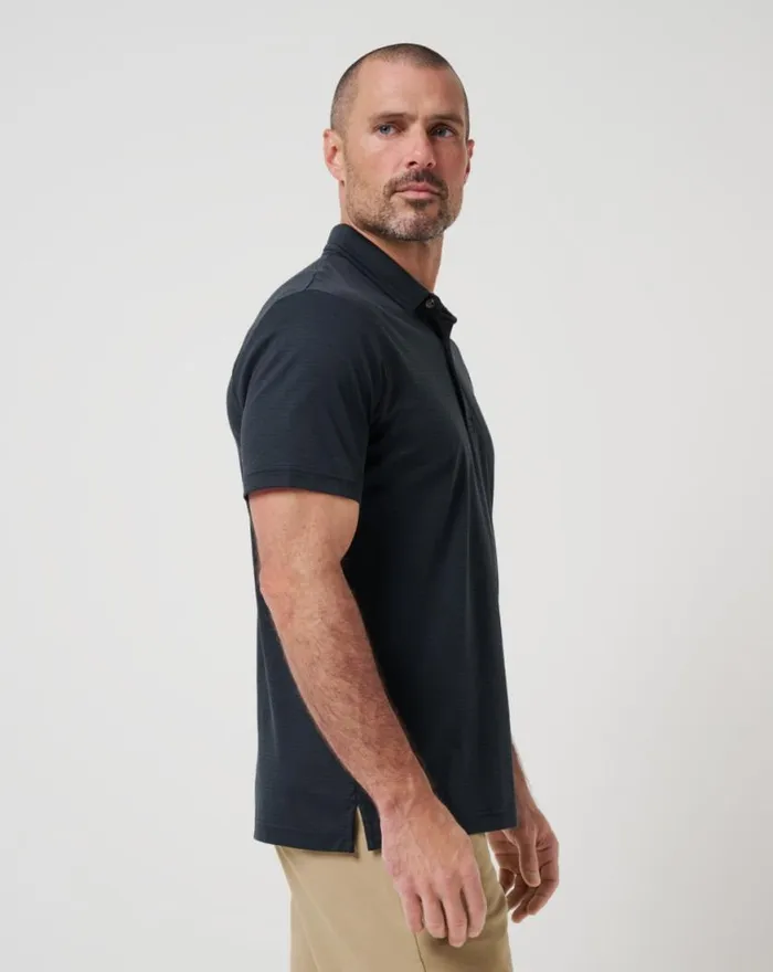 Men THE ZINNA 20 POLO Black TravisMathew Polos