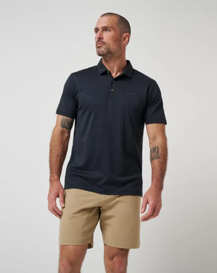 Men THE ZINNA 20 POLO Black TravisMathew Polos